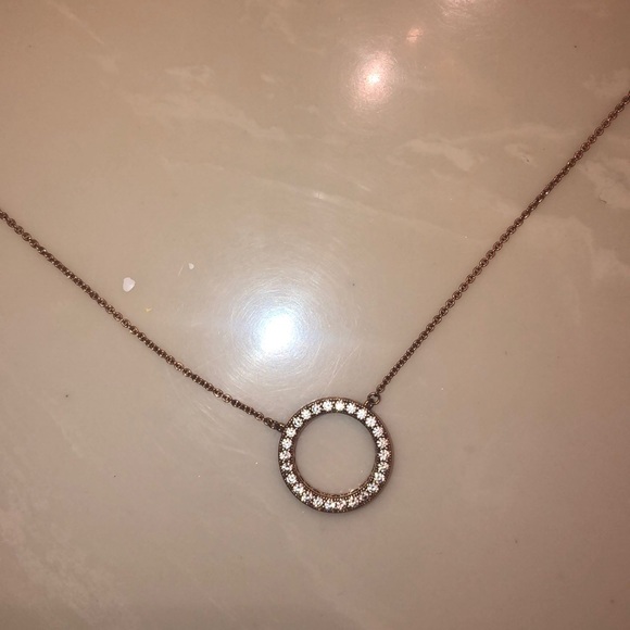 Pandora Jewelry - Rose Gold Heart Engraved Diamond Pendant